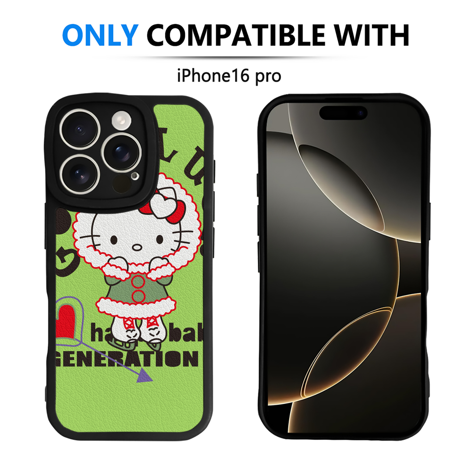 （画像用） Hello Kitty ハローキティ 【iPhone 16シリーズ対応】シリコンスマホケース（レザー調） 材質：シリコン